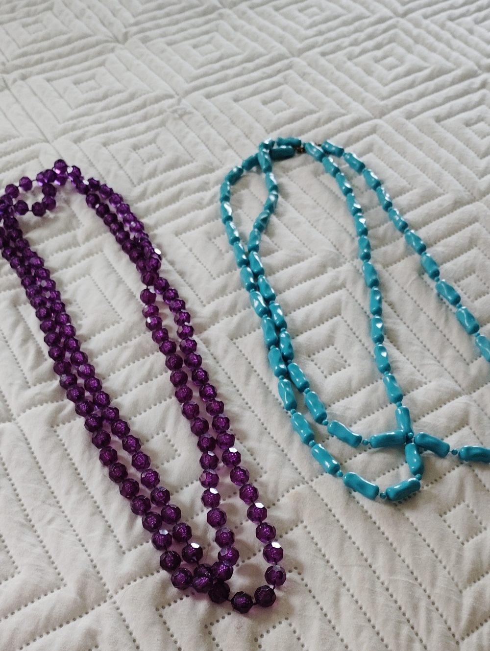 Purple and Turquoise Beaded Necklaces - Women's Fashion Jewelry